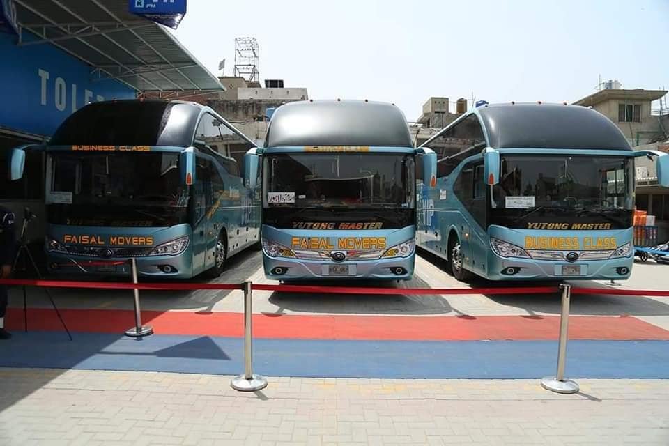FM Business Class buses at Lahore Abdullah Terminal
