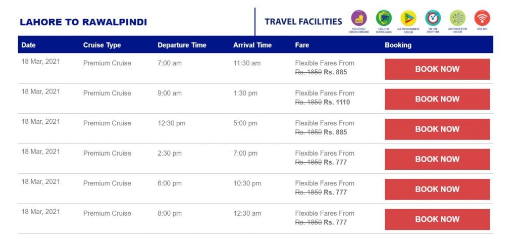 roadmaster online times and listing for online booking