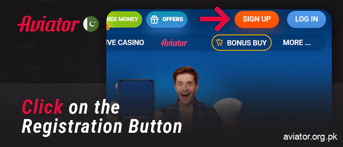Click on the online casino registration button